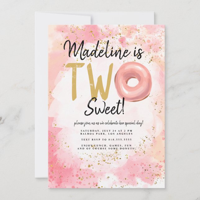 Doughnut 2nd Birthday Invitation (Front)