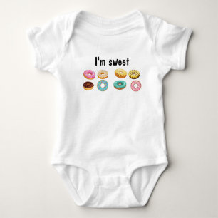 Doughnut all over pink green chocolate sweet baby bodysuit