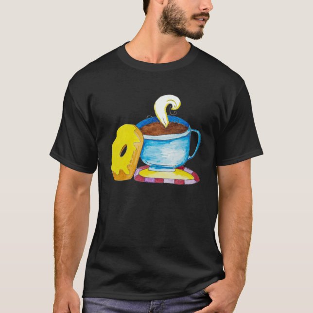 Doughnut and a Coffee Hand Drawn T-Shirt (Front)
