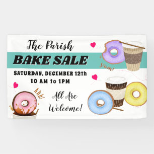 Doughnut and Coffee Bake Sale Banner