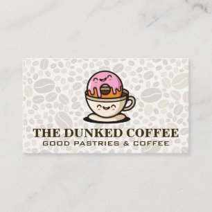 Doughnut and Coffee Cup Cartoons Business Card