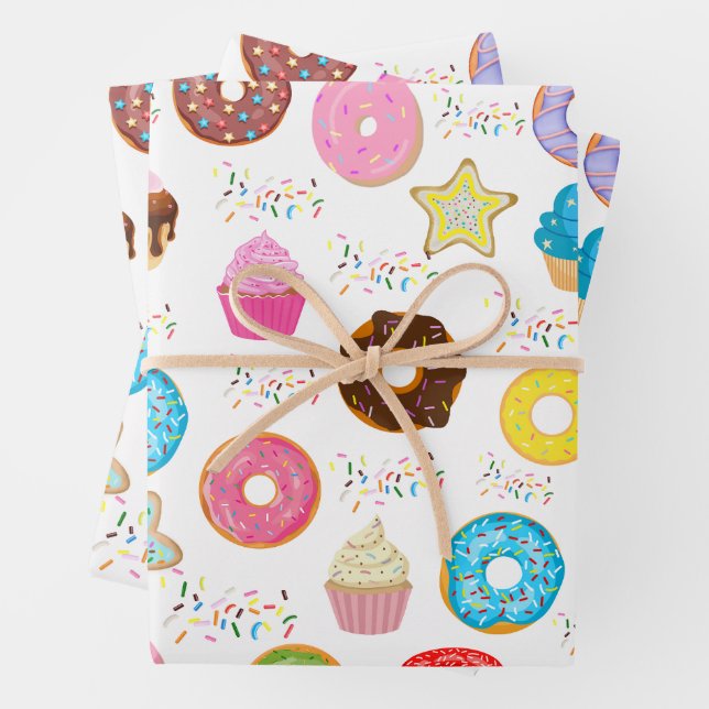 Doughnut and Cupcakes Wrapping Paper Sheet (In situ)