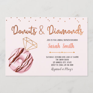 Doughnut and diamond party invitation