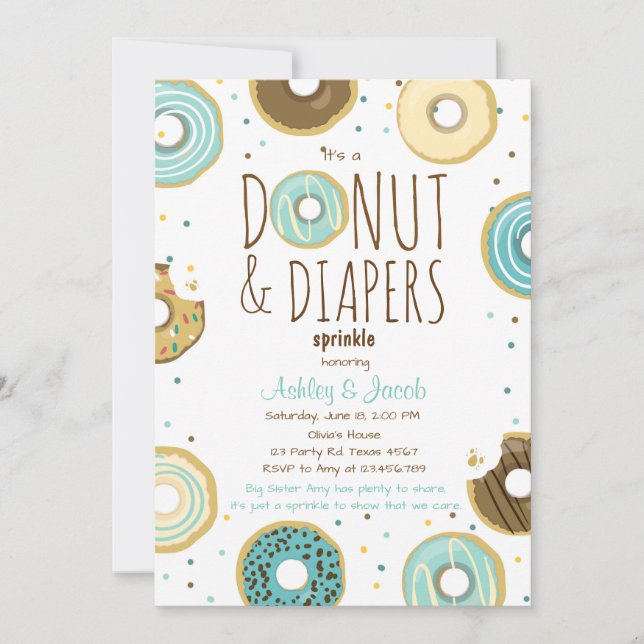 Doughnut and Diapers Sprinkle invite Boy Coed show (Front)