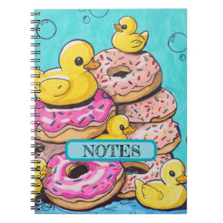 Doughnut and Rubber Ducks Illustrated Spiral Noteb Notebook