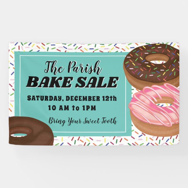 Doughnut and Sprinkles Bake Sale Banner (Horizontal)