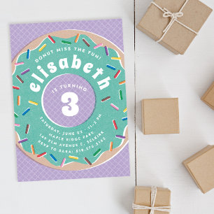 Doughnut and Sprinkles Birthday Party Invitation