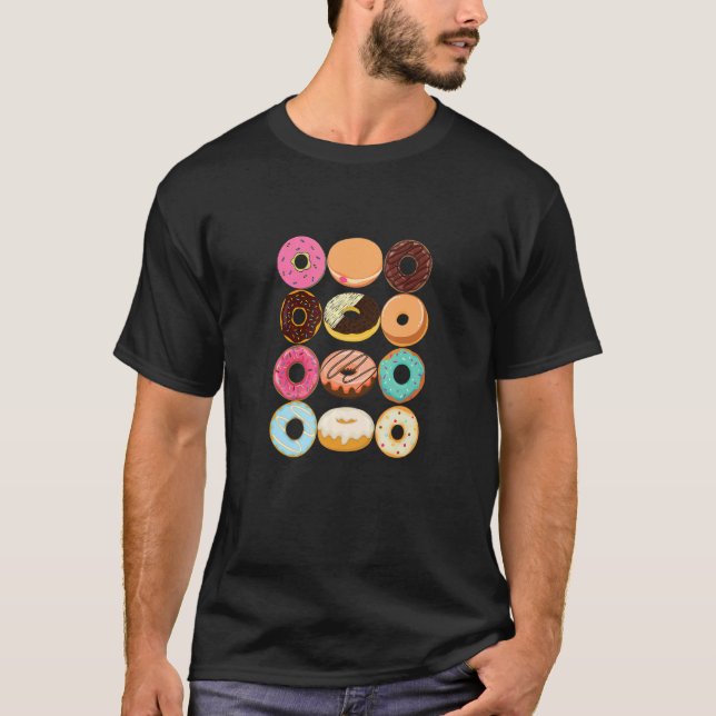 Doughnut  Assorted Doughnut Graphic T-Shirt (Front)
