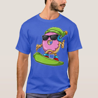 Doughnut at Snowboarding with a Snowboard Bobble T-Shirt