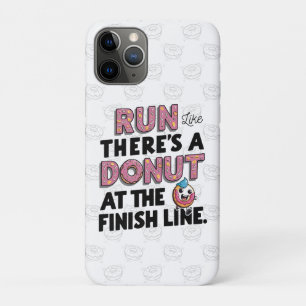 Doughnut at the Finish Line Funny Fitness Motivati iPhone 11 Pro Case