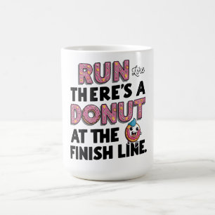 Doughnut at the Finish Line Funny Fitness Motivati Coffee Mug