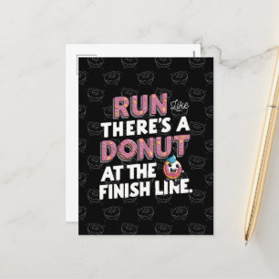 Doughnut at the Finish Line Funny Fitness Motivati Holiday Postcard