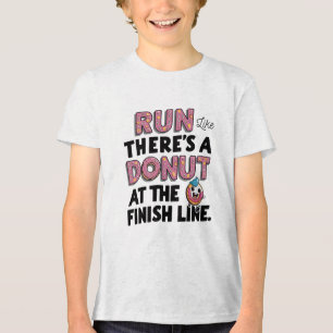 Doughnut at the Finish Line Funny Fitness Motivati Tri-Blend Shirt