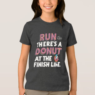 Doughnut at the Finish Line Funny Fitness Motivati Tri-Blend Shirt