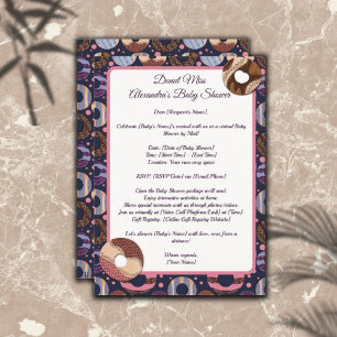 Doughnut Baby Girl Purple Shower by Mail Invitation