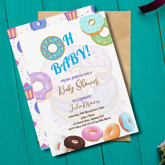 Doughnut Baby Shower boy Invitation (Creator Uploaded)