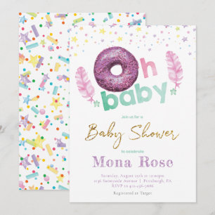 Doughnut Baby Shower Colourful Invitation