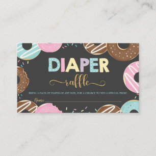 Doughnut Baby Shower Doughnut Girl Diaper Raffle Enclosure Card