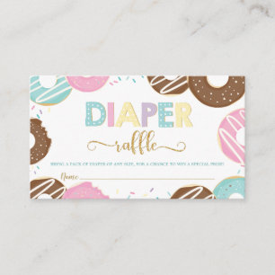 Doughnut Baby Shower Doughnut Girl Diaper Raffle Enclosure Card