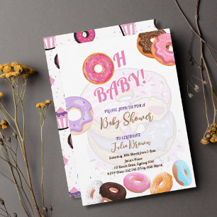 Doughnut Baby Shower girl  invitation