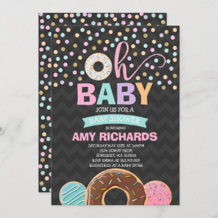 Doughnut Baby Shower Invitation Doughnut Sprinkle 