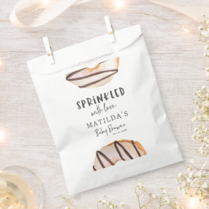 doughnut baby shower natural beige cute welcome favour bags