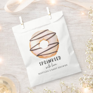 doughnut baby shower natural beige cute welcome favour bags
