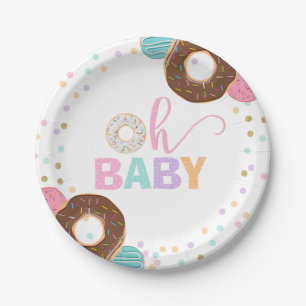 Doughnut Baby Shower Party Paper Plate 7" Doughnut