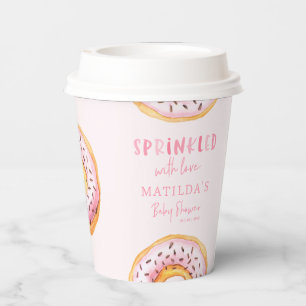 doughnut baby shower pink girly cute party decor paper cups