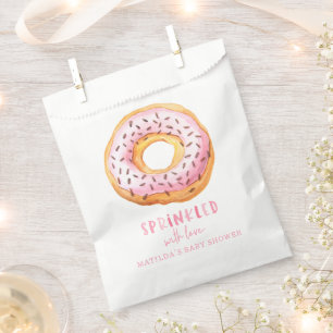 doughnut baby shower pink girly cute welcome favour bags