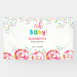 Doughnut Baby Shower Rainbow Colourful Background Banner
