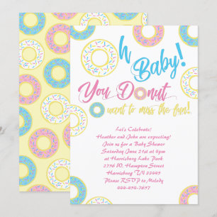 Doughnut Baby Shower Sprinkle Gender Neutral Invitation