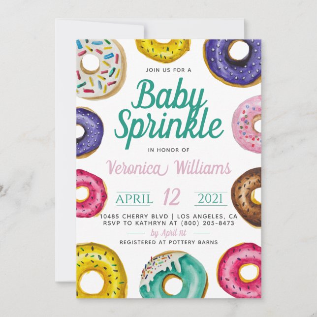 Doughnut Baby Sprinkle Baby Shower Invitation (Front)