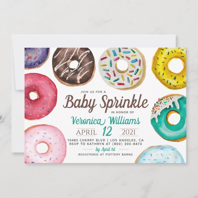 Doughnut Baby Sprinkle Baby Shower Invitation (Front)