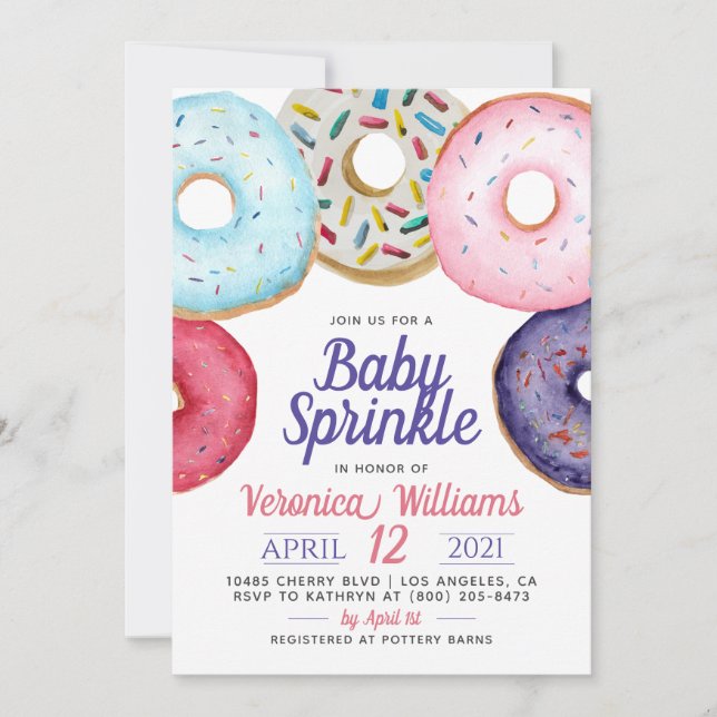 Doughnut Baby Sprinkle Baby Shower Invitation (Front)