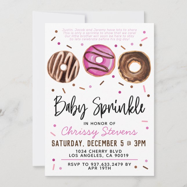 Doughnut Baby Sprinkle Baby Shower Invitation (Front)