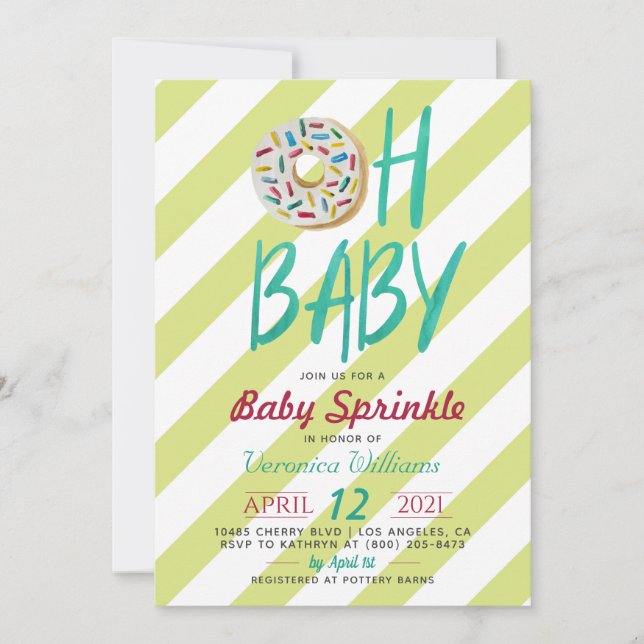 Doughnut Baby Sprinkle Baby Shower Invitation (Front)