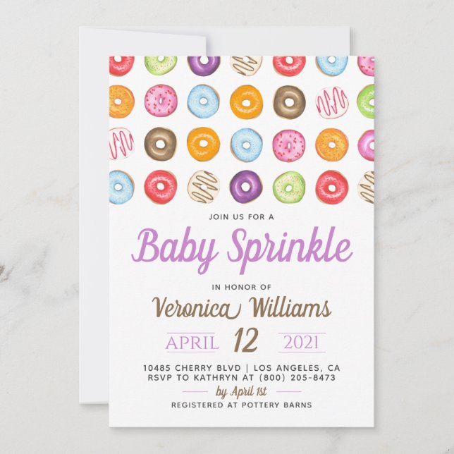 Doughnut Baby Sprinkle Baby Shower Invitation (Front)