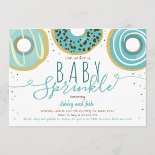 Doughnut Baby Sprinkle Blue Doughnut Boy Sprinkle Invitation