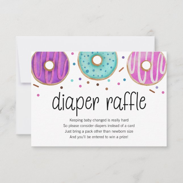 Doughnut Baby Sprinkle Diaper Raffle Card (Front)