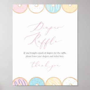 Doughnut Baby Sprinkle Diaper Raffle Sign