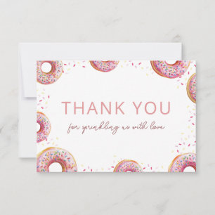 Doughnut Baby Sprinkle Girl Thank You Card