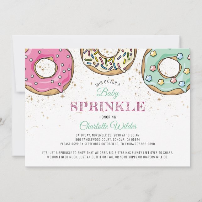 Doughnut Baby Sprinkle Invitation (Front)