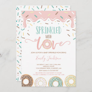 Doughnut Baby Sprinkle Invitation Sprinkled With L