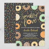 Doughnut Baby Sprinkle Invitation Sprinkled With L