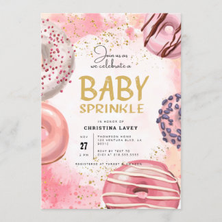 Doughnut BABY SPRINKLE party Invitation
