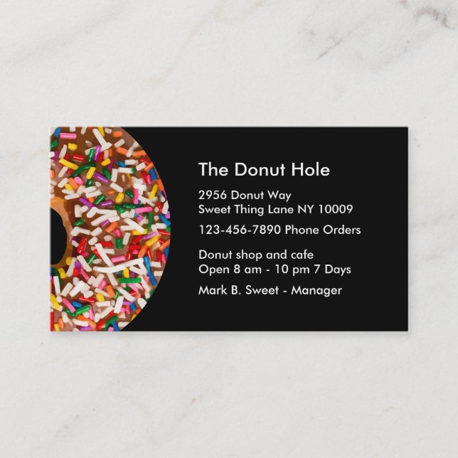 Doughnut Bakery Business Cards (Front)