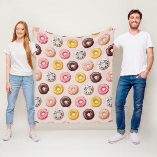 Doughnut Bakery Shop Pattern Fleece Blanket