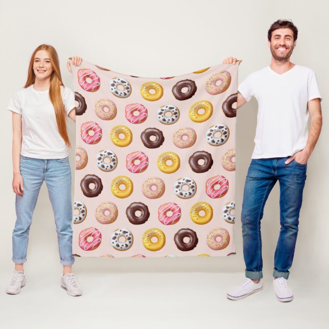 Doughnut Bakery Shop Pattern Fleece Blanket (In Situ)