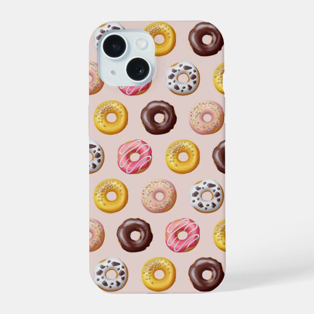 Doughnut Bakery Shop Pattern iPhone 15 Case (Back)